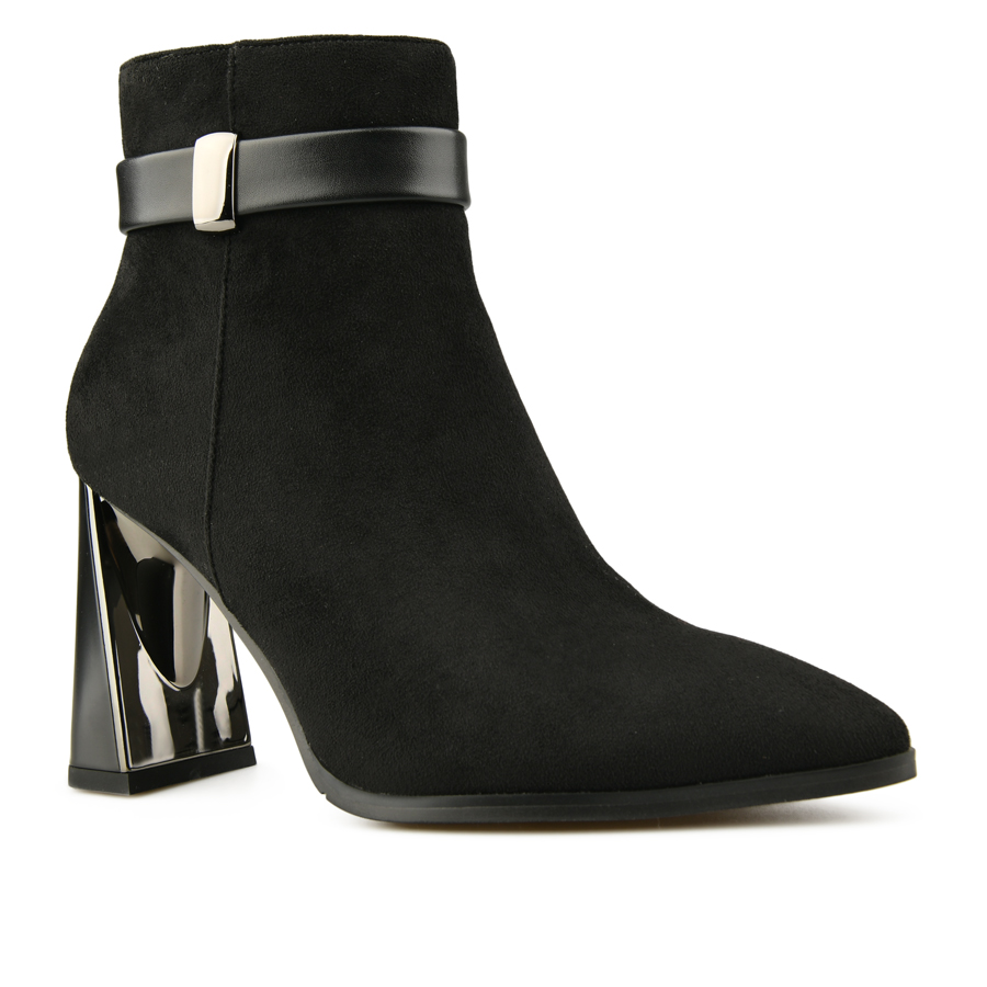 γυναικεία μποτάκια ύφασμα μαύρο 1