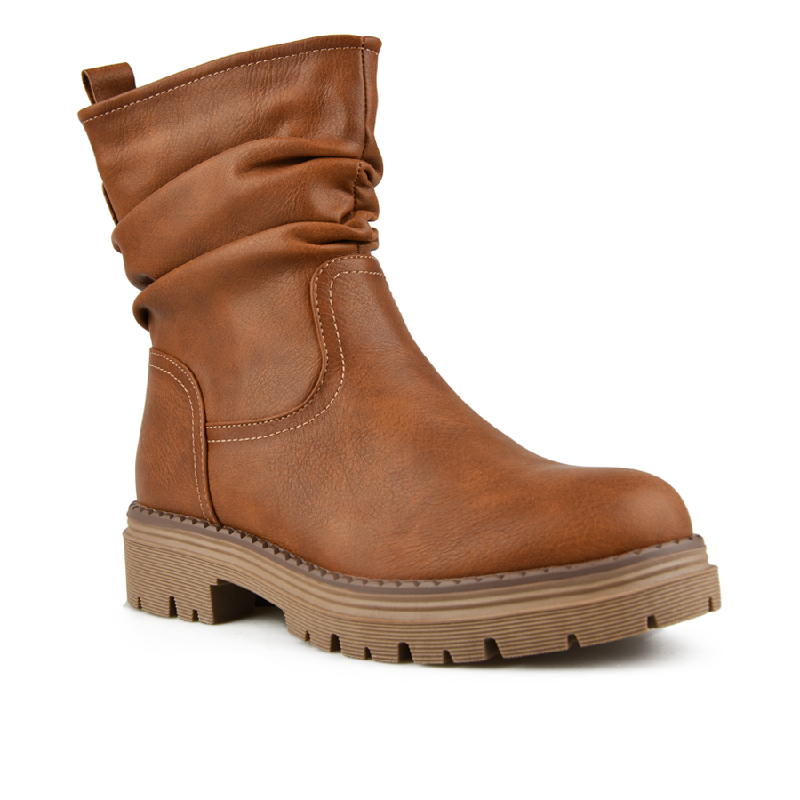 botine damă piele ecologică maro 1