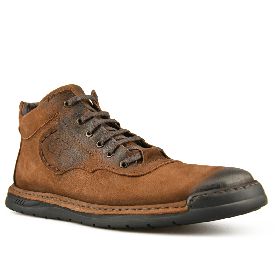 ανδρικά μποτάκια φυσικό δέρμα καφέ 2