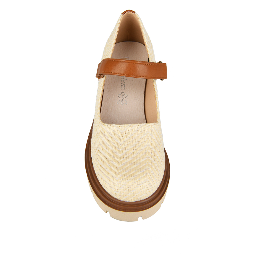 γυναικεία παπούτσια οικολογικό δέρμα/ύφασμα μπεζ 1