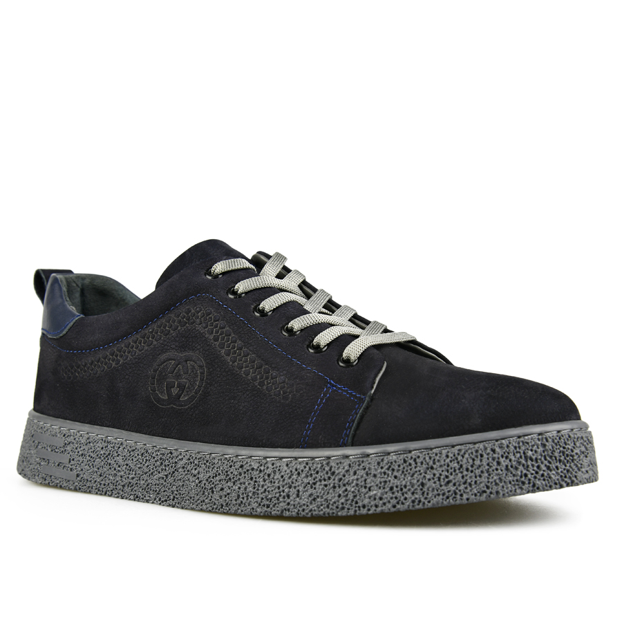 ανδρικά παπούτσια φυσικό δέρμα σκούρο μπλε 1