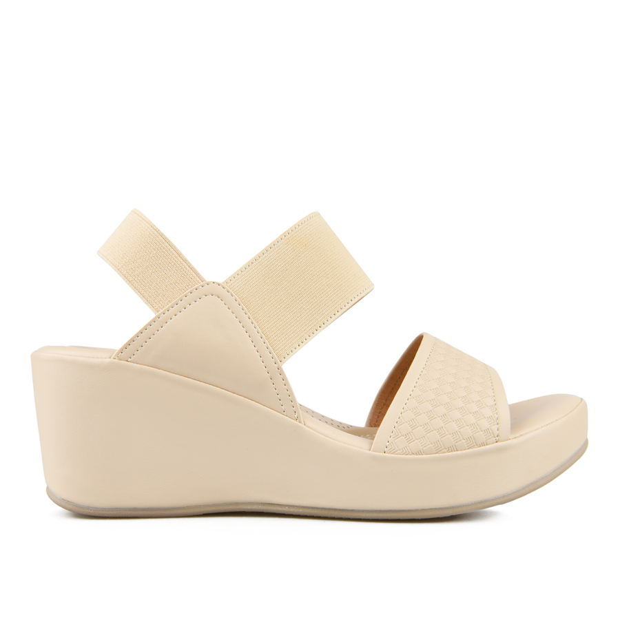 γυναικεία σανδάλια ύφασμα/οικολογικό δέρμα μπεζ 0