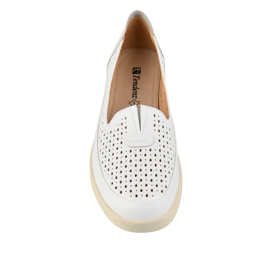 γυναικεία παπούτσια φυσικό δέρμα λευκά 1