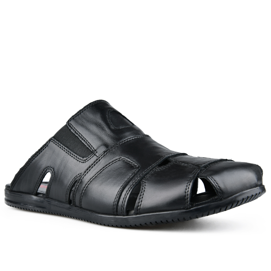 мъжки чехли естествена кожа черни 1