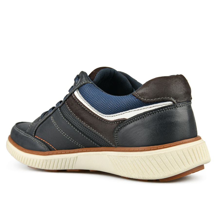 ανδρικά παπούτσια φυσικό δέρμα μπλε 3