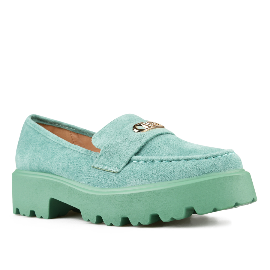 γυναικεία παπούτσια ύφασμα πράσινα 2