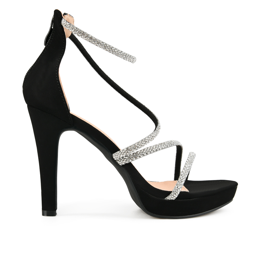 γυναικεία σανδάλια ύφασμα μαύρο 0