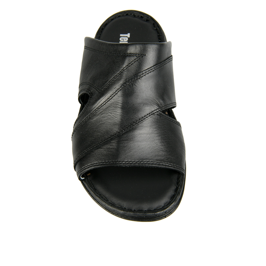 ανδρικά παντόφλες φυσικό δέρμα μαύρο 1