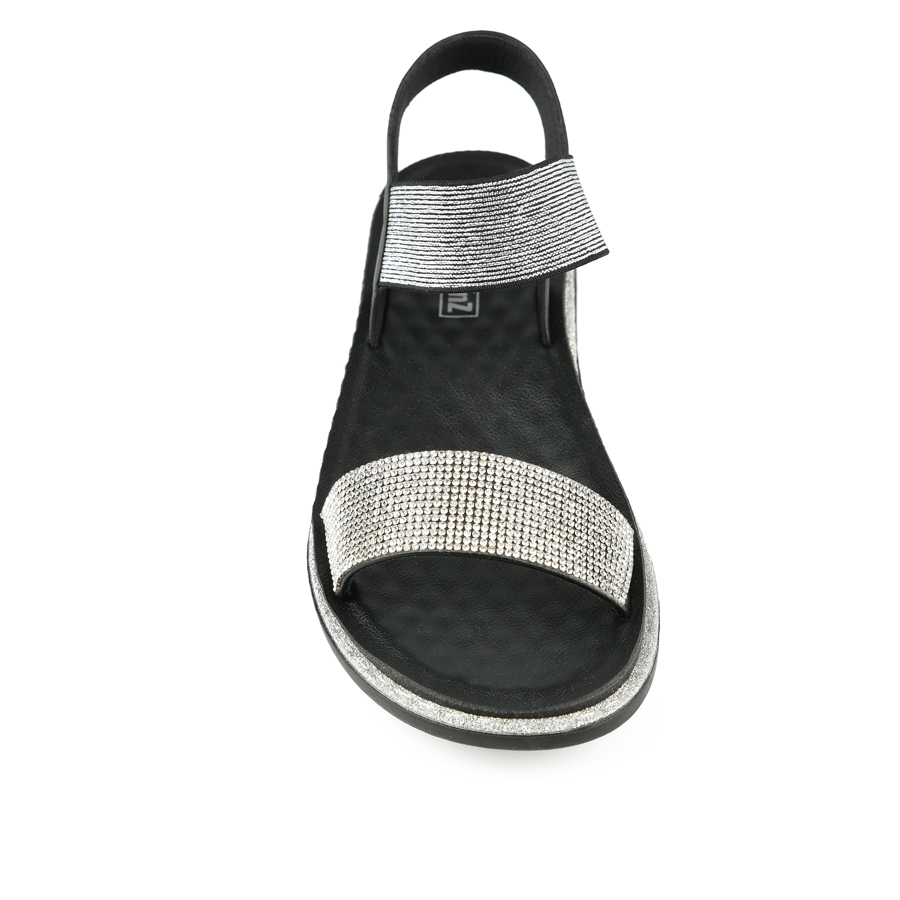 дамски сандали текстил/еко кожа черни 1