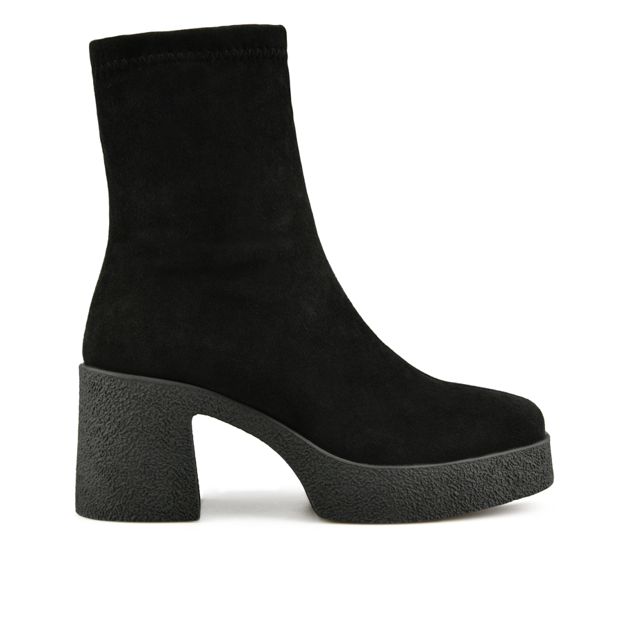 botine damă textil negru 0