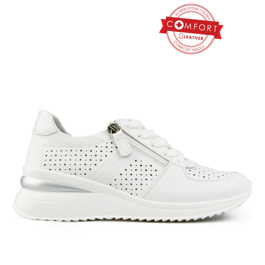 дамски обувки естествена кожа бели 0