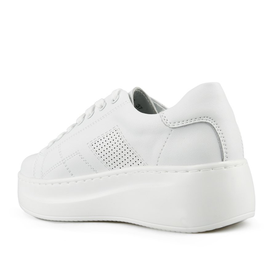 γυναικεία παπούτσια φυσικό δέρμα λευκά 3