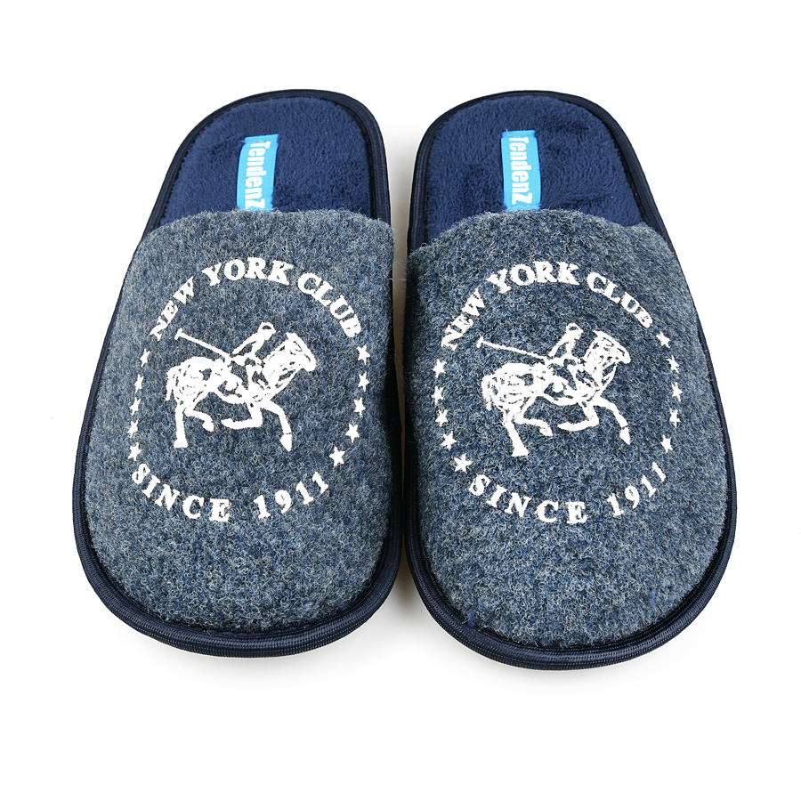 papuci de casă bărbați textil albastru închis 1