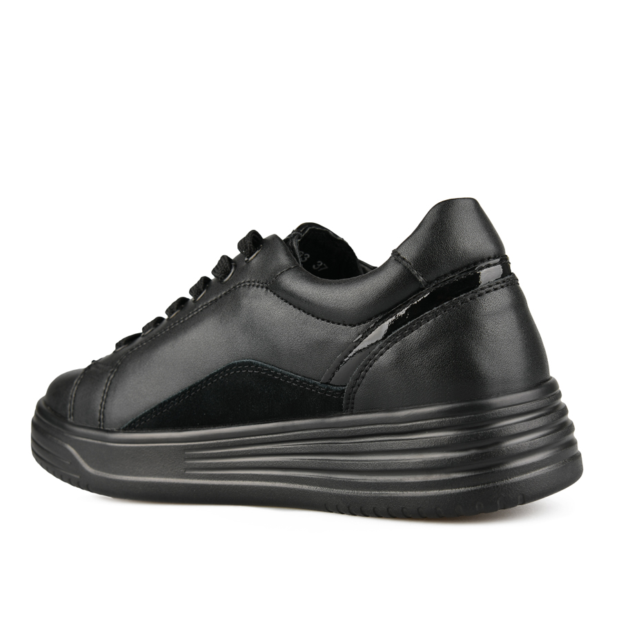 γυναικεία παπούτσια φυσικό δέρμα μαύρο 3