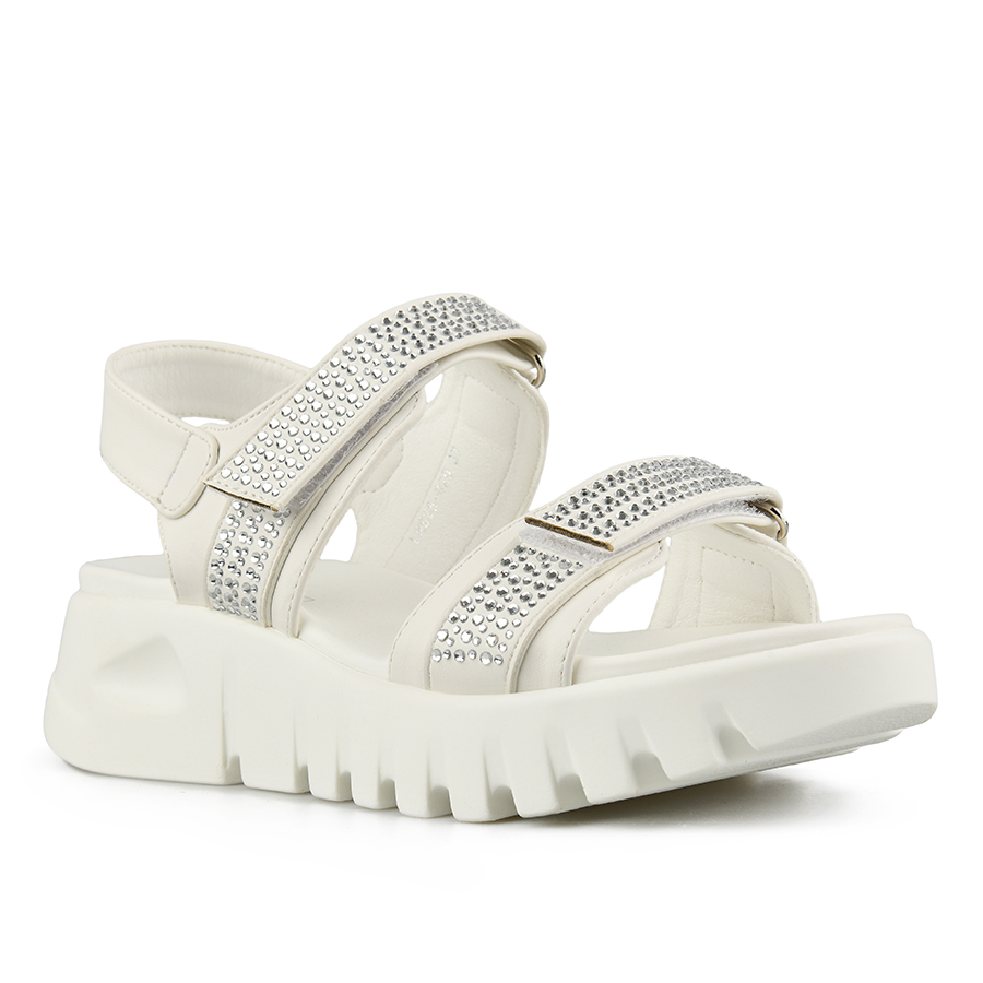 sandale damă piele ecologică alb 2