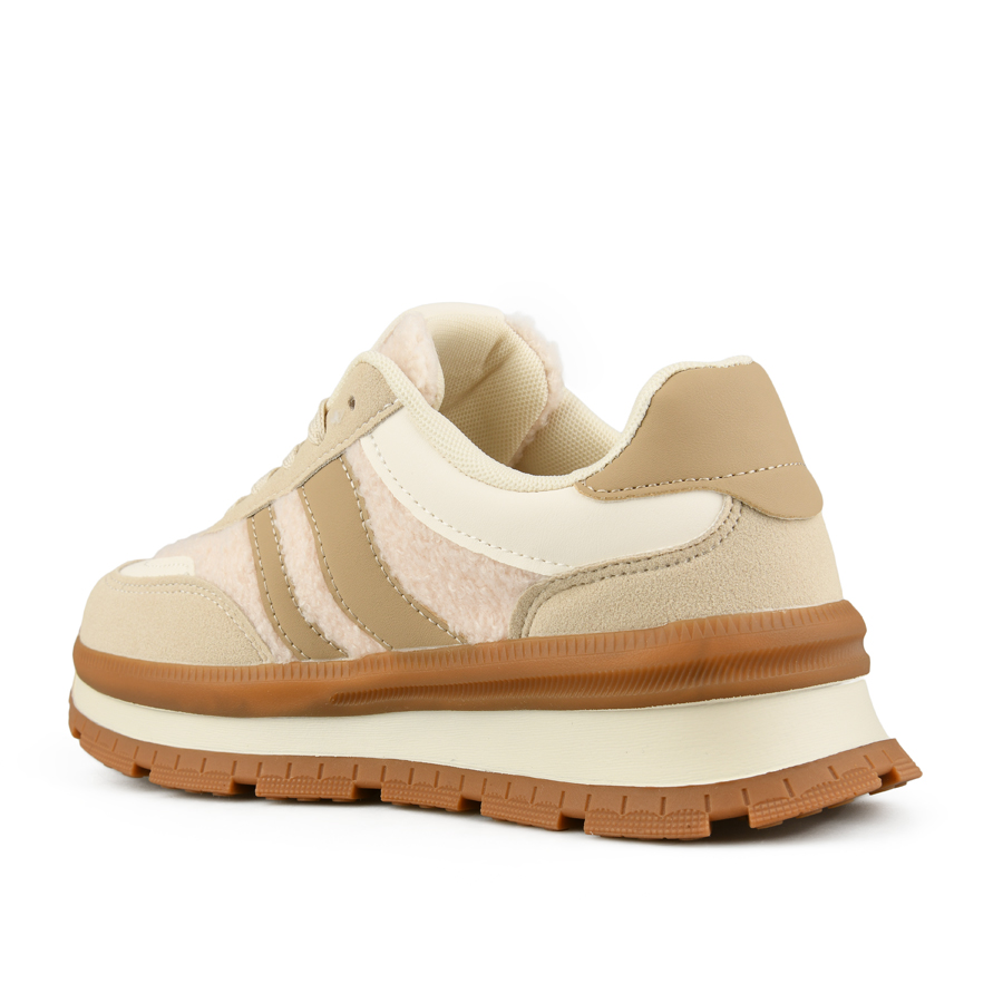 adidași damă piele ecologică/textil bej 3