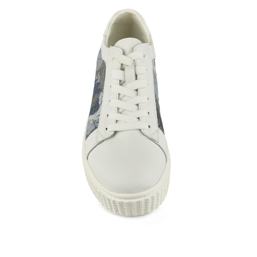 γυναικεία παπούτσια φυσικό δέρμα λευκό/μαύρες 1