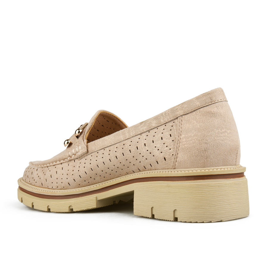 γυναικεία παπούτσια ύφασμα μπεζ 3