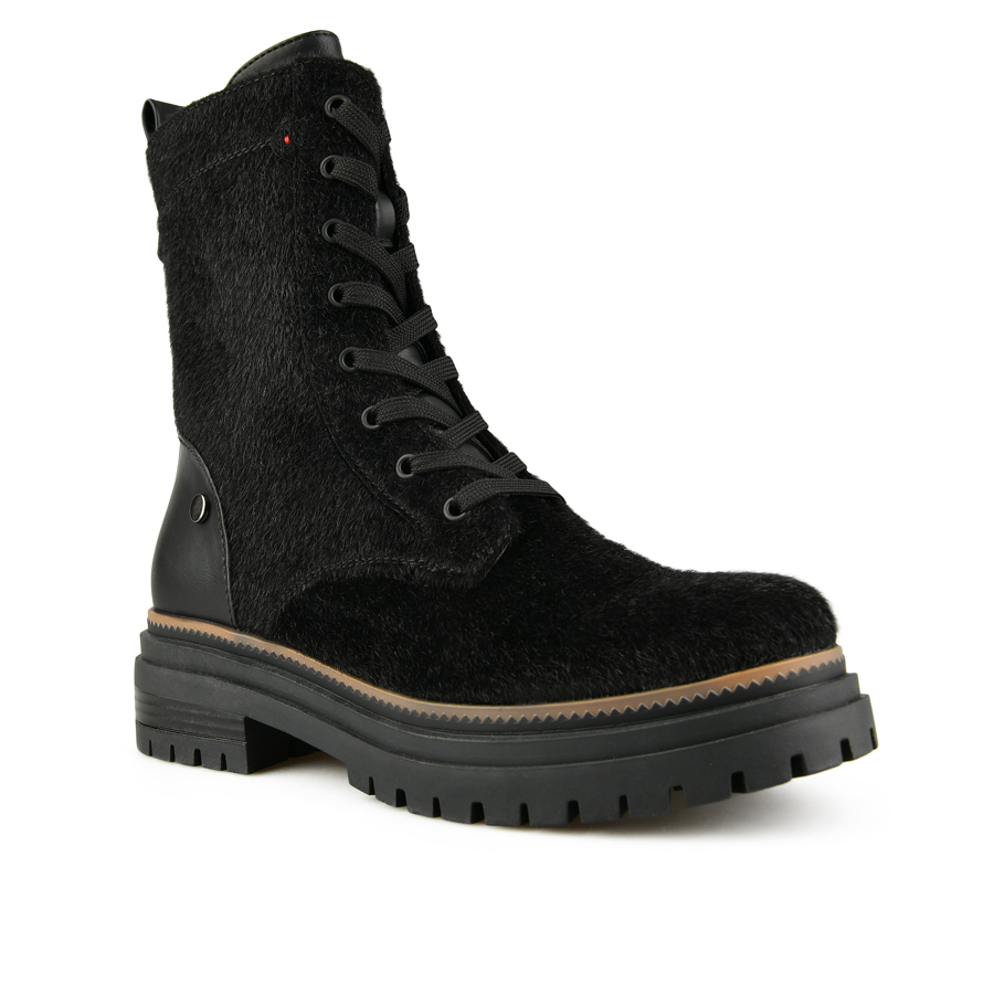 botine damă piele ecologică/textil negru 1
