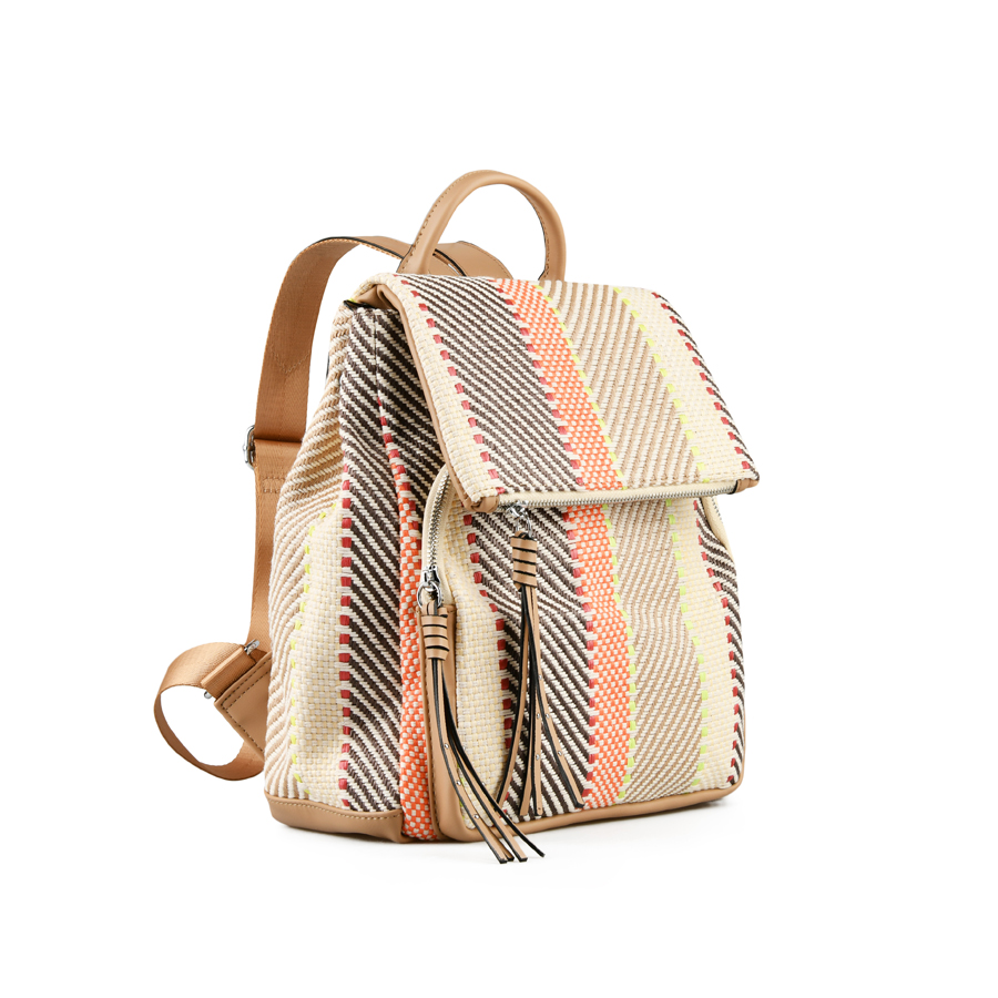 дамска раница текстил/еко кожа бежова 0