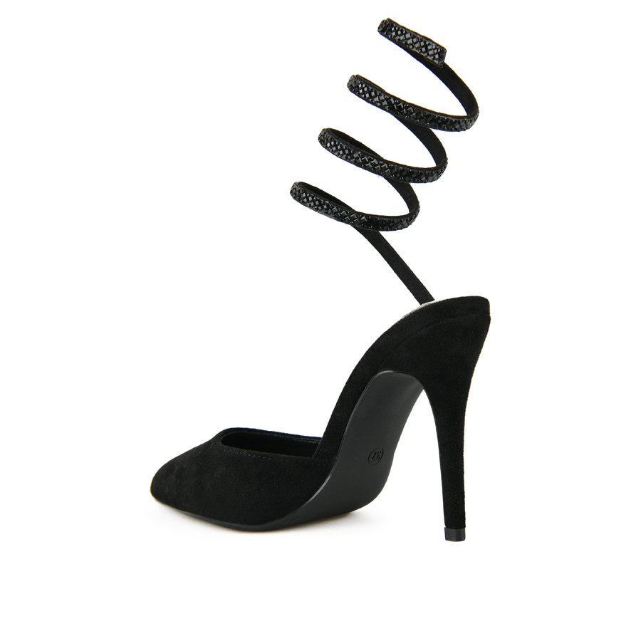 γυναικεία παπούτσια ύφασμα μαύρο 3