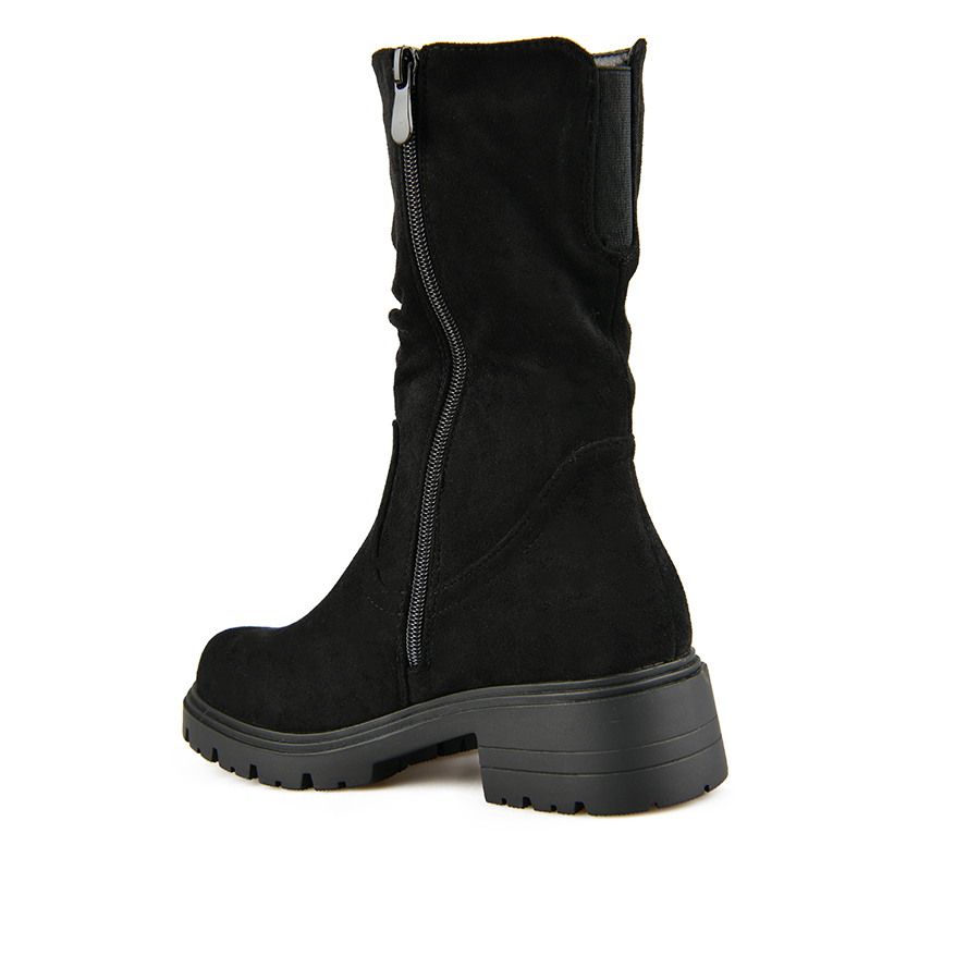 botine damă textil negru 2