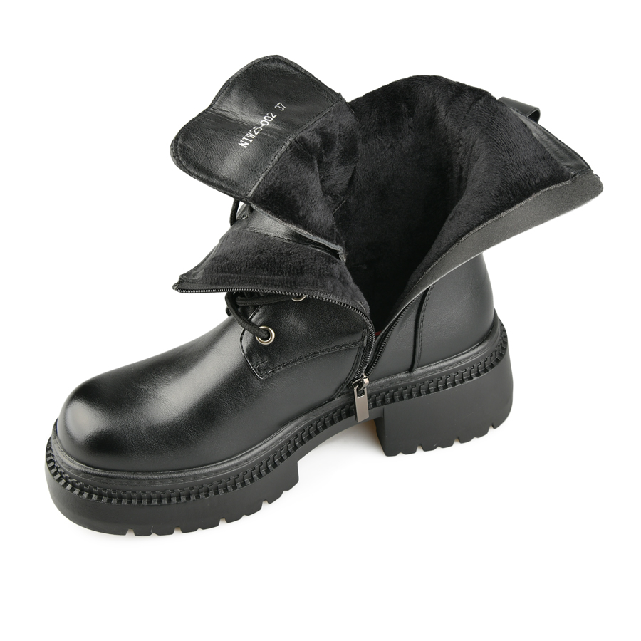 дамски боти еко кожа черни 5