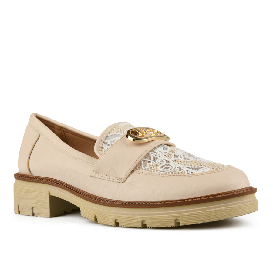 γυναικεία παπούτσια οικολογικό δέρμα/ύφασμα μπεζ 2