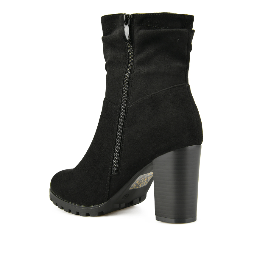 botine damă textil negru 3