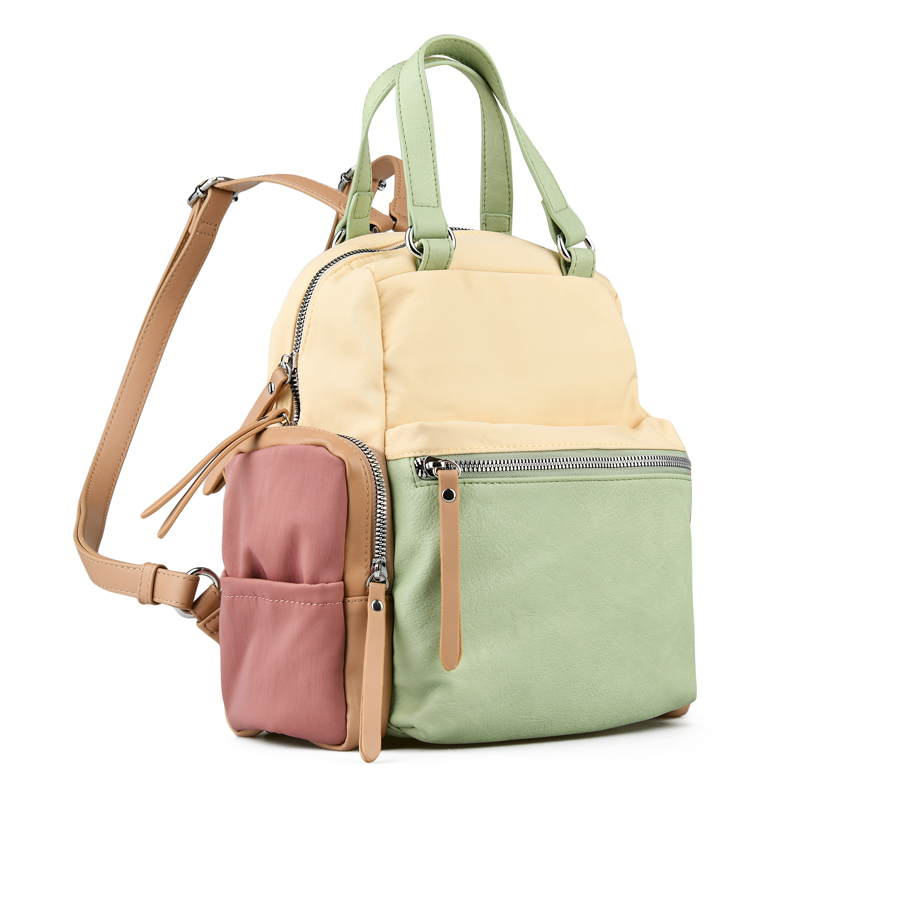 дамска раница еко кожа бежова 0