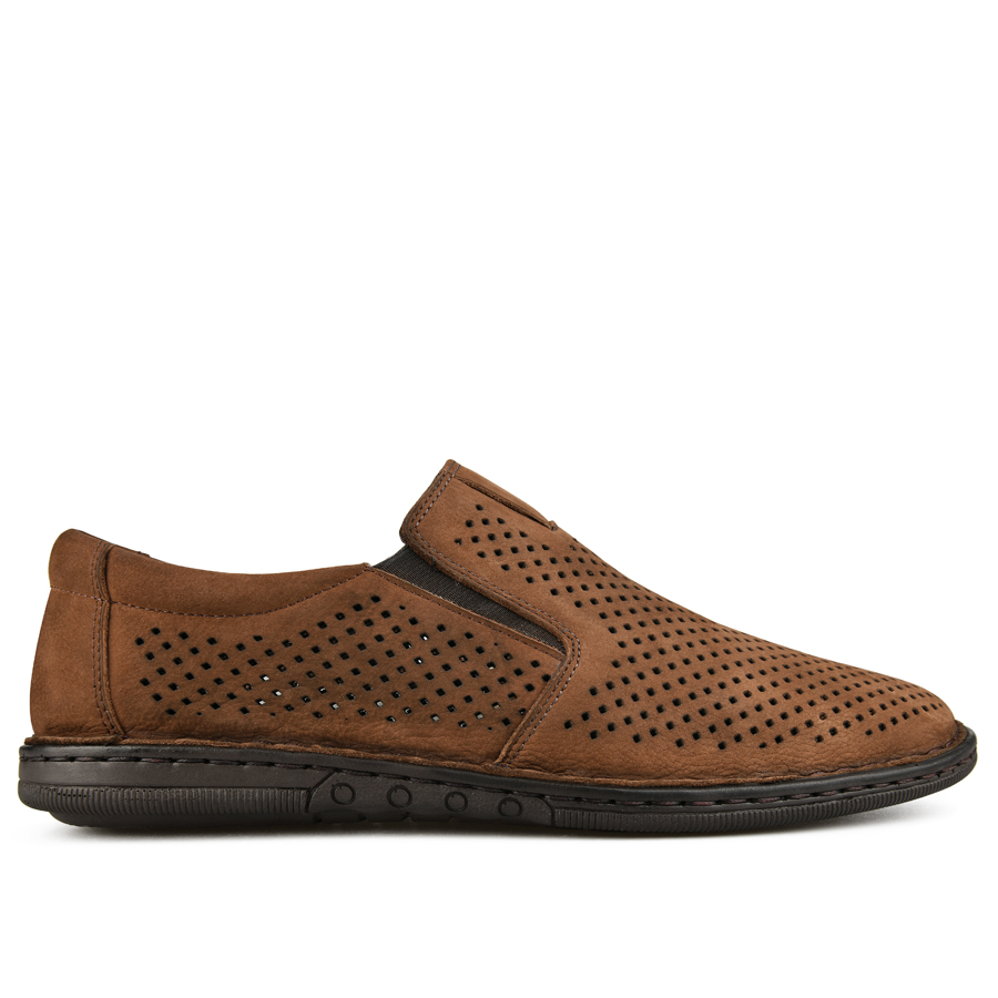 ανδρικά παπούτσια φυσικό δέρμα σκούρο μπεζ 0