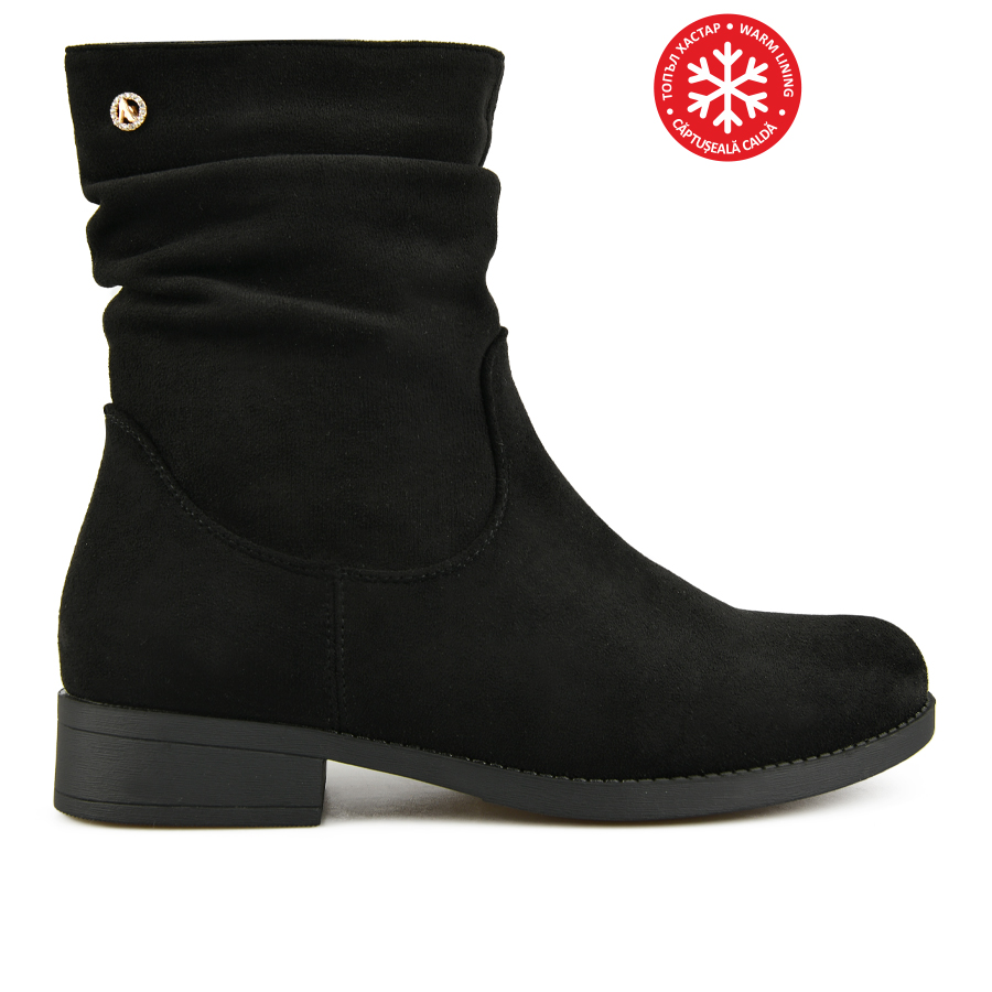 botine damă textil negru 0