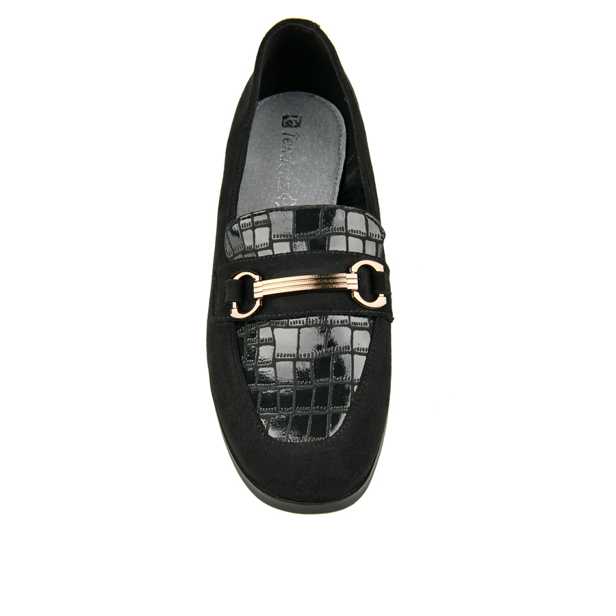 pantofi damă piele ecologică/textil negru 2