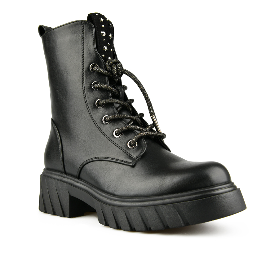 γυναικεία μποτάκια οικολογικό δέρμα μαύρο 1