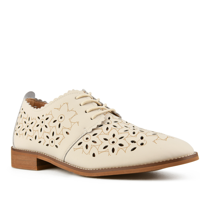 γυναικεία παπούτσια φυσικό δέρμα μπεζ 2