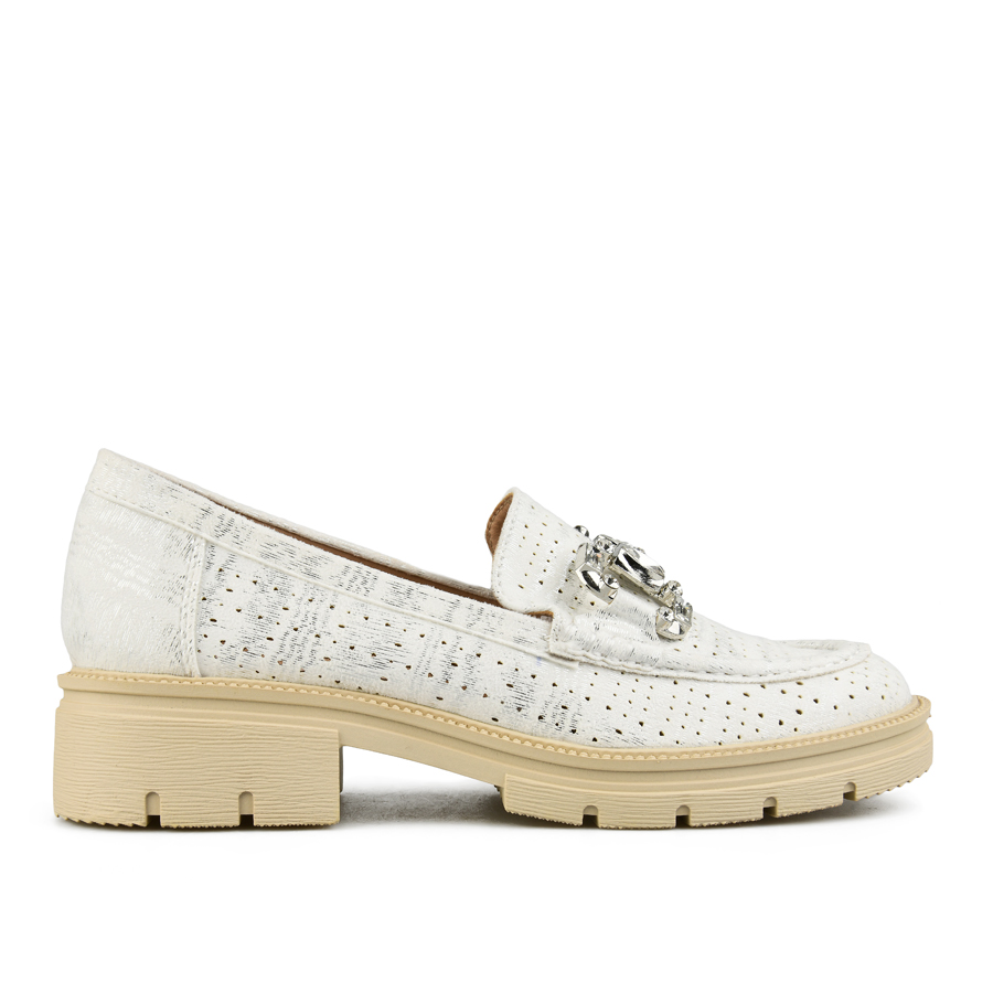 γυναικεία παπούτσια ύφασμα λευκά 0