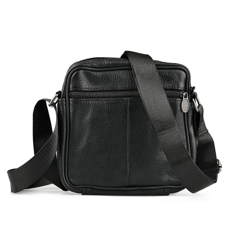 мъжка чанта естествена кожа черна 1