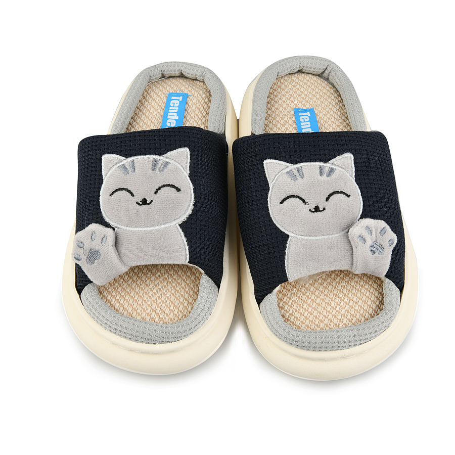 дамски пантофи текстил тъмно сини 1