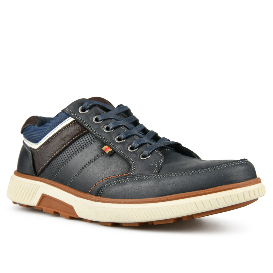 ανδρικά παπούτσια φυσικό δέρμα μπλε 1
