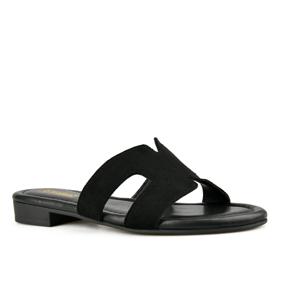 papuci damă textil negru 2