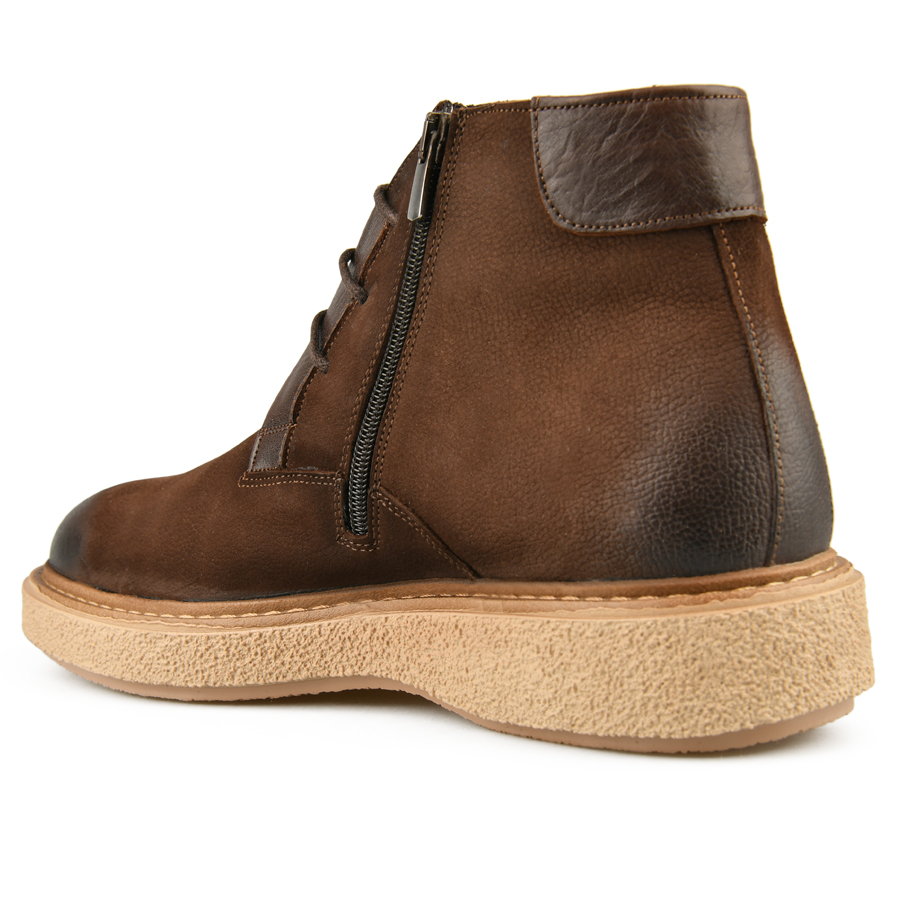 ανδρικά μποτάκια φυσικό δέρμα σκούρο καφέ 3