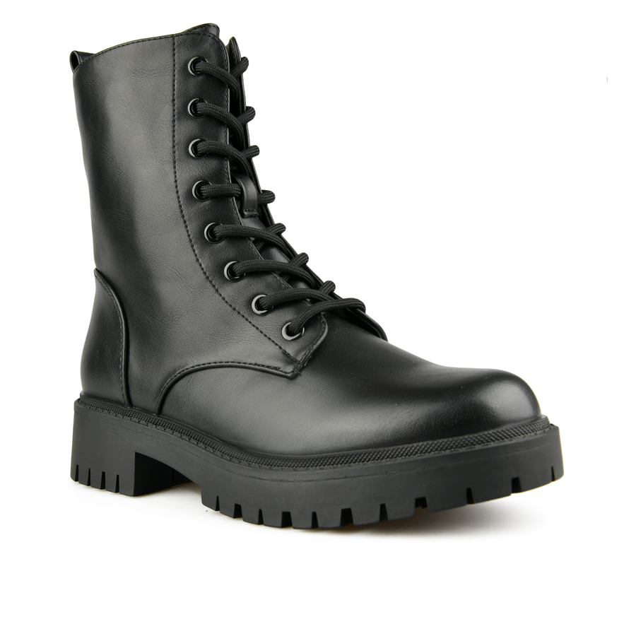 γυναικεία μποτάκια οικολογικό δέρμα μαύρο 1