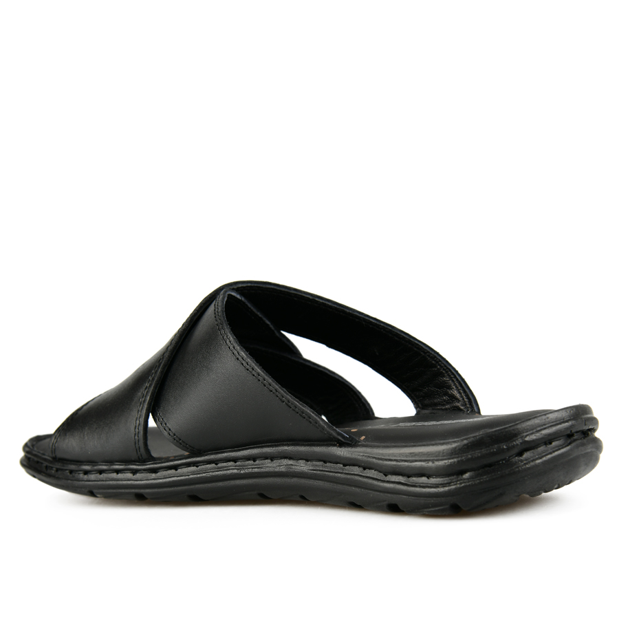 ανδρικά παντόφλες φυσικό δέρμα μαύρο 3