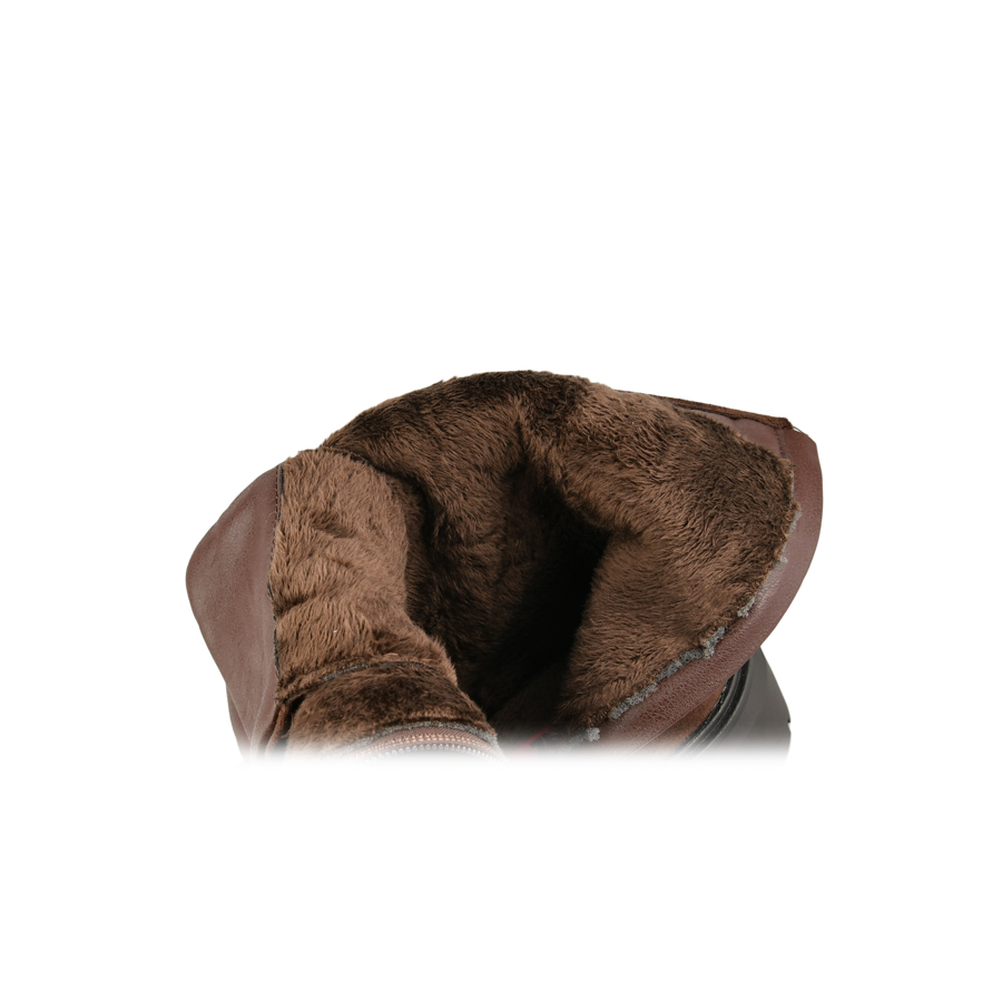 botine damă textil maro 5