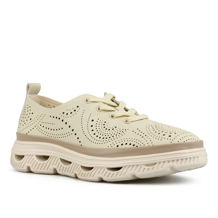 γυναικεία παπούτσια φυσικό δέρμα μπεζ 2