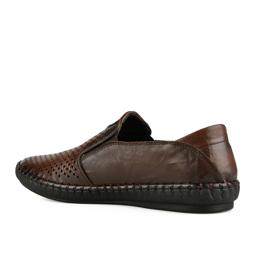 ανδρικά παπούτσια φυσικό δέρμα σκούρο καφέ 3