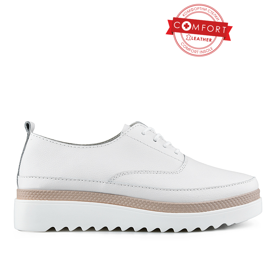 γυναικεία παπούτσια φυσικό δέρμα λευκά 0