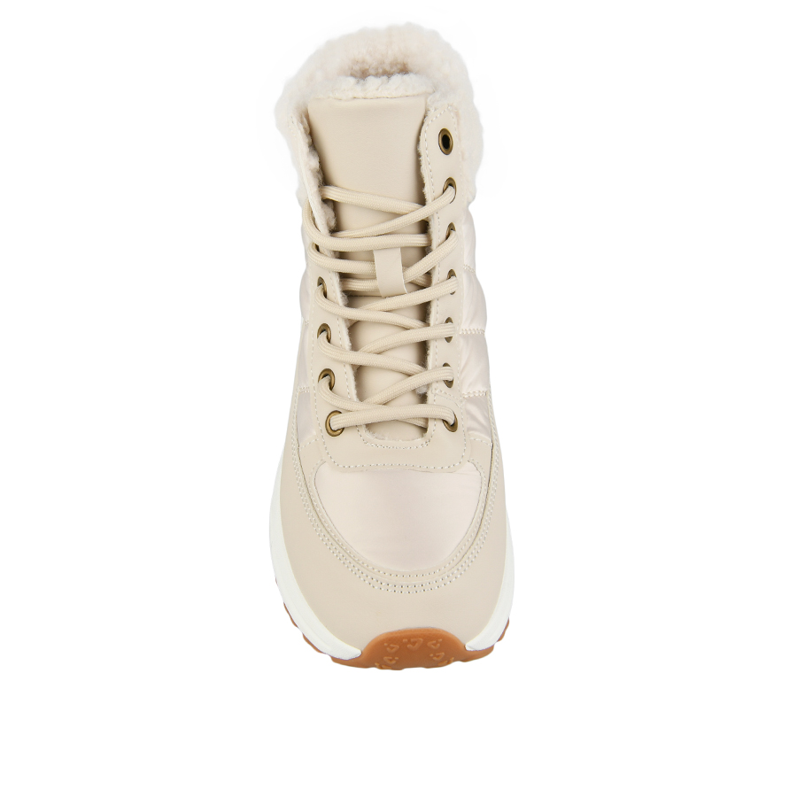 botine damă textil/piele ecologică bej 2