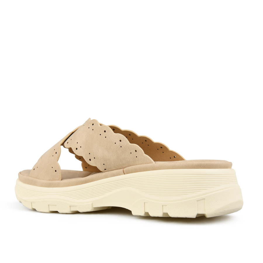 γυναικεία παντόφλες οικολογικό δέρμα μπεζ 3