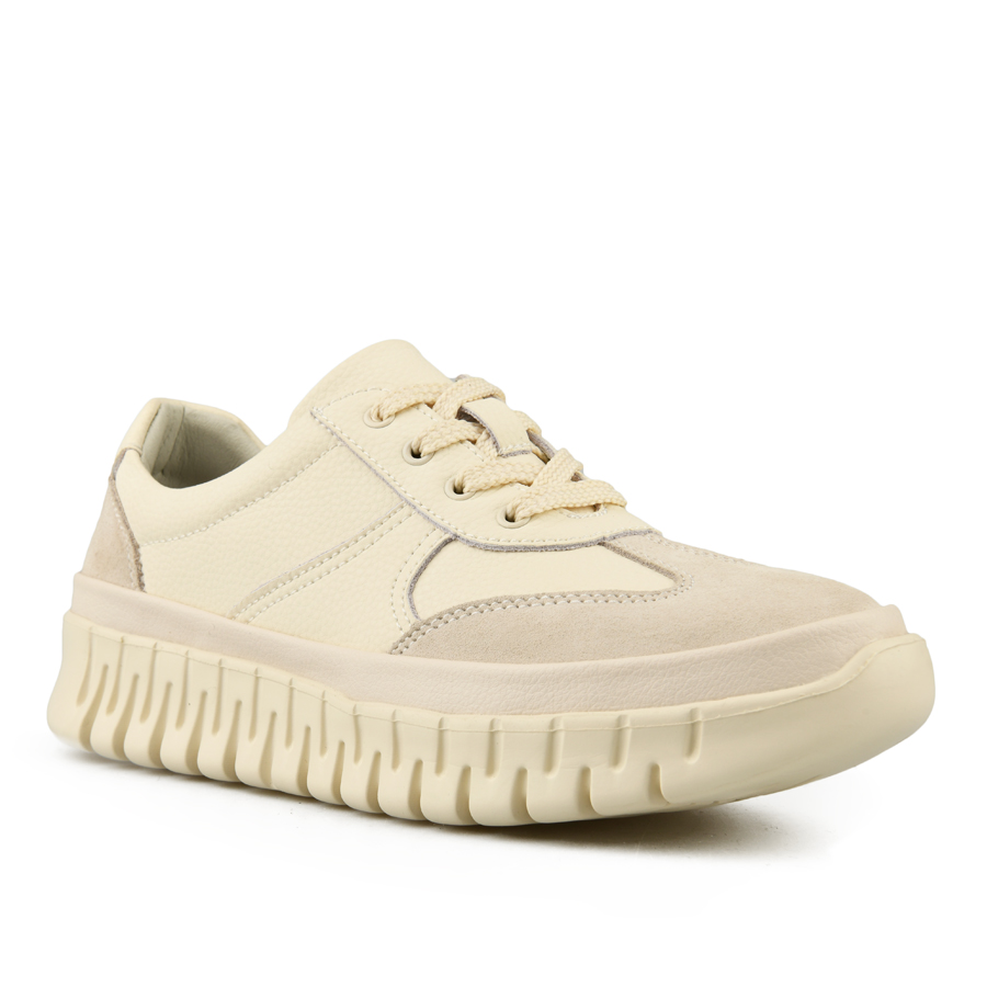 γυναικεία παπούτσια φυσικό δέρμα μπεζ 2